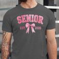 Senior 2026 Coquette Pink Bow Class Of 2026 Graduation Girls Unisex Jersey T-Shirt