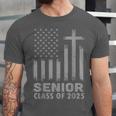Senior Class Of 2025 USA Flag Cross Christian Graduation Unisex Jersey T-Shirt