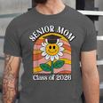 Senior Mom Class Of 2026 Daisy Flower Retro Graduation Unisex Jersey T-Shirt