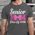 Senior Mom Class Of 2026 Pink Coquette Bow Graduation Unisex Jersey T-Shirt
