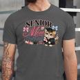 Senior Mom Class Of 2027 Cute Cat Graduation Pink Bows Girls Unisex Jersey T-Shirt