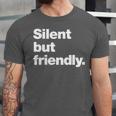 Silent But Friendly A Design For Introverts Unisex Jersey T-Shirt