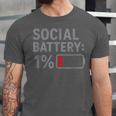Social Battery 1 Percent Introvert Mood Minimalist Unisex Jersey T-Shirt