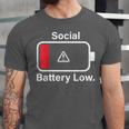 Social Battery Low Anti-Social Introvert Unisex Jersey T-Shirt Social Battery Low Anti-Social Introvert Unisex Jersey T-Shirt