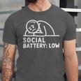 Social Battery Low Apparel Introvert Humor Unisex Jersey T-Shirt Social Battery Low Apparel Introvert Humor Unisex Jersey T-Shirt