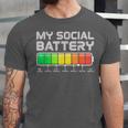 Social Battery Low Energy Antisocial Introvert Unisex Jersey T-Shirt