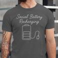 Social Battery Recharging Introvert Minimalist Unisex Jersey T-Shirt Social Battery Recharging Introvert Minimalist Unisex Jersey T-Shirt
