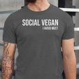 Social Vegan i Avoid Meet Introvert Sarcasm Gift Unisex Jersey T-Shirt Social Vegan i Avoid Meet Introvert Sarcasm Gift Unisex Jersey T-Shirt