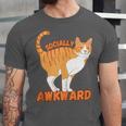 SOCIALLY AWKWARD FUNNY CAT ANTISOCIAL INTROVERT WEIRD Unisex Jersey T-Shirt