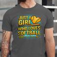 Softball Just A Girl Comic Book Style Graphic For Teens Unisex Jersey T-Shirt