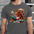 Squirrel Reading a Book Lover Bookworm Unisex Jersey T-Shirt