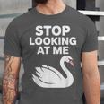 Stop Looking At Me Swan Introvert Humor Unisex Jersey T-Shirt