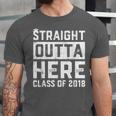 Straight Outta Here Class Of 2018 Senior Graduation Unisex Jersey T-Shirt