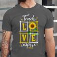 Sunflower Teach Love Inspire Cool Graduation Teacher School Unisex Jersey T-Shirt