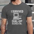 I Survived Dial-Up Internet – Retro 90s Nostalgia Unisex Jersey T-Shirt