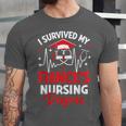 i Survived My Fiance's Nursing Degree Graduation Gifts Unisex Jersey T-Shirt