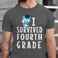 I Survived Fourth Grade Graduation Kids Owl Grad Unisex Jersey T-Shirt