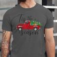 Tis The Season Holiday Nostalgia Red Truck Unisex Jersey T-Shirt Tis The Season Holiday Nostalgia Red Truck Unisex Jersey T-Shirt