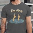 Two Thumbs Up I'm Fine Sarcastic Meme Introvert Humor Unisex Jersey T-Shirt