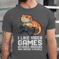 I Like Video Games Bearded Dragon Gamer Introvert Mood Unisex Jersey T-Shirt I Like Video Games Bearded Dragon Gamer Introvert Mood Unisex Jersey T-Shirt