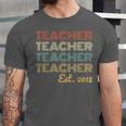 Vintage Teacher Established 2018 Graduation Men Unisex Jersey T-Shirt