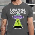 I Wanna Go Home Introvert UFO UAP Flying Saucer Trippy Alien Unisex Jersey T-Shirt