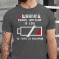 Warning Social Battery Is Low Introvert Shirt Unisex Jersey T-Shirt Warning Social Battery Is Low Introvert Shirt Unisex Jersey T-Shirt