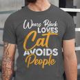 Wears Loves Cats Avoids People I Introvert Unisex Jersey T-Shirt
