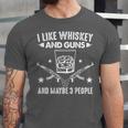 I Like Whiskey And Guns And Maybe 3 People Introvert Unisex Jersey T-Shirt