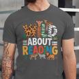 Wild About Reading Zoo Animals Books Reader Lover Unisex Jersey T-Shirt
