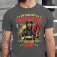 Woman Firefighter Aunt TiTi Auntie Black Graduation Unisex Jersey T-Shirt