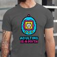 Women's Adulting Is A Myth Retro Pixel Pet Nostalgia Millennials Unisex Jersey T-Shirt
