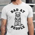 Bad At People Ferret Introvert Saying Slogan Unisex Jersey T-Shirt