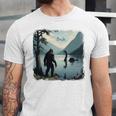 Bigfoot Sasquatch & Loch Ness Monster Introvert Bruh Unisex Jersey T-Shirt Bigfoot Sasquatch & Loch Ness Monster Introvert Bruh Unisex Jersey T-Shirt