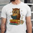 Book Lover Owl Reading Bookish Library Read Books Be Kind Unisex Jersey T-Shirt