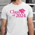 Class Of 2024 Pink For Girls And Women Graduation Unisex Jersey T-Shirt