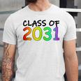 Class Of 2031 Pre-K -12th Grade Hand Prints Space Graduation Unisex Jersey T-Shirt