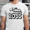 Class Of 2035 Senior Retro 2035 Grad Graduate Graduation Unisex Jersey T-Shirt