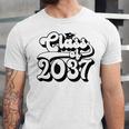 Class Of 2037 Senior Retro 2037 Grad Graduate Graduation Unisex Jersey T-Shirt