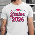 Coquette Pink Bow Senior 2026 Class Of Graduation Unisex Jersey T-Shirt