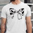 Cow Print Bow And Stethoscope Nurse RN Graduation Coquette Unisex Jersey T-Shirt