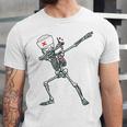 Dabbing Skeleton Nurse Halloween Graduation Unisex Jersey T-Shirt