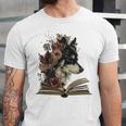 Dog Book Flower Unisex Jersey T-Shirt Dog Book Flower Unisex Jersey T-Shirt