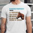 Equinetrovert Definition Equine Horse Riding Introvert Unisex Jersey T-Shirt