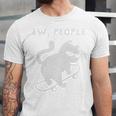 Ew People Cat Skateboard Introvert Sarcastic Humor Unisex Jersey T-Shirt Ew People Cat Skateboard Introvert Sarcastic Humor Unisex Jersey T-Shirt