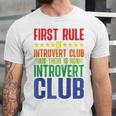 First Rule Of Introvert Club Is There Is No Introvert Club Raglan Baseball Tee Unisex Jersey T-Shirt First Rule Of Introvert Club Is There Is No Introvert Club Raglan Baseball Tee Unisex Jersey T-Shirt