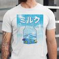 Frutiger Aero Aesthetic Tech Kawaii Milk Underwater Fishes Unisex Jersey T-Shirt Frutiger Aero Aesthetic Tech Kawaii Milk Underwater Fishes Unisex Jersey T-Shirt