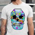 Frutiger Aero Aesthetic Tech Skull Computer Fishes Raglan Baseball Tee Unisex Jersey T-Shirt