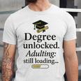 Graduation 2025 Degree Unlocked Adulting Still Loading Unisex Jersey T-Shirt
