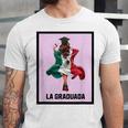 Graduation Latina Educated La Graduada Mexican Bingo Card Unisex Jersey T-Shirt
